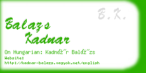 balazs kadnar business card